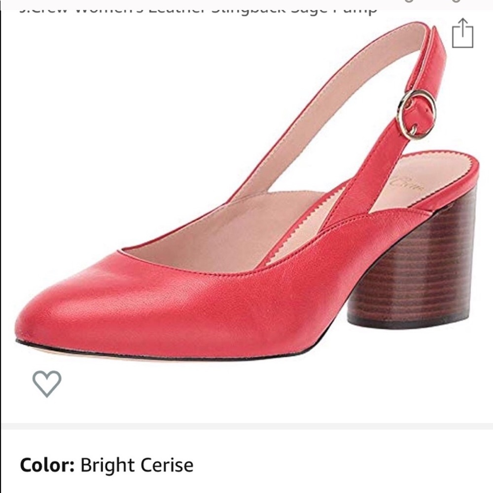 Red J Crew block heels - brand new
